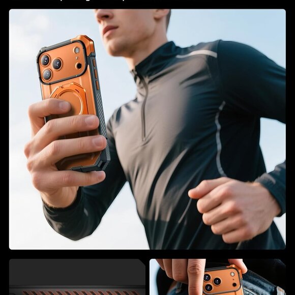 iPhone 17 Pro Max Case Kickstand Unicorn Beetle Camera Cover Magsafe-Coral-Sold - Picture 11 of 12